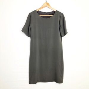 Theory Grey Silk mini shift dress